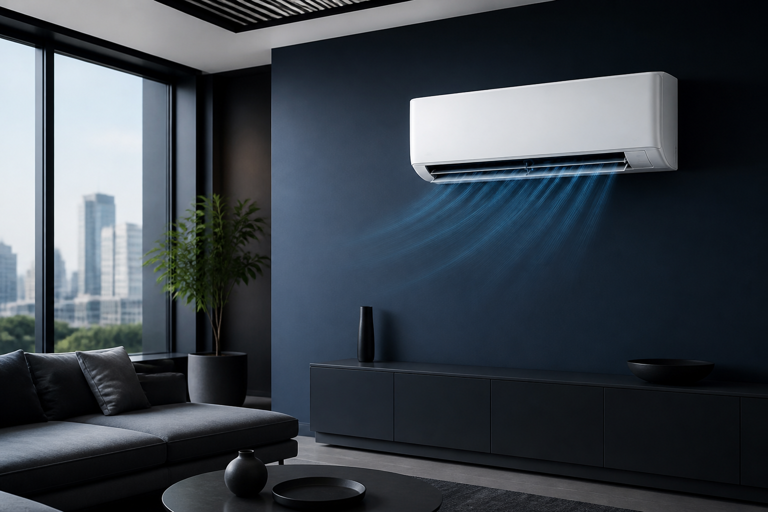 Air conditioning system in a modern interior