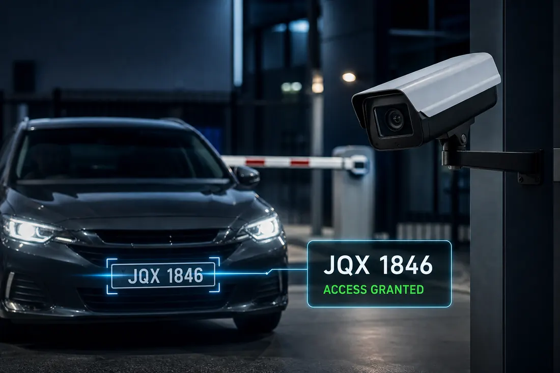 ANPR system identifying Malaysian vehicle plate JQX 1846 at a barrier gate