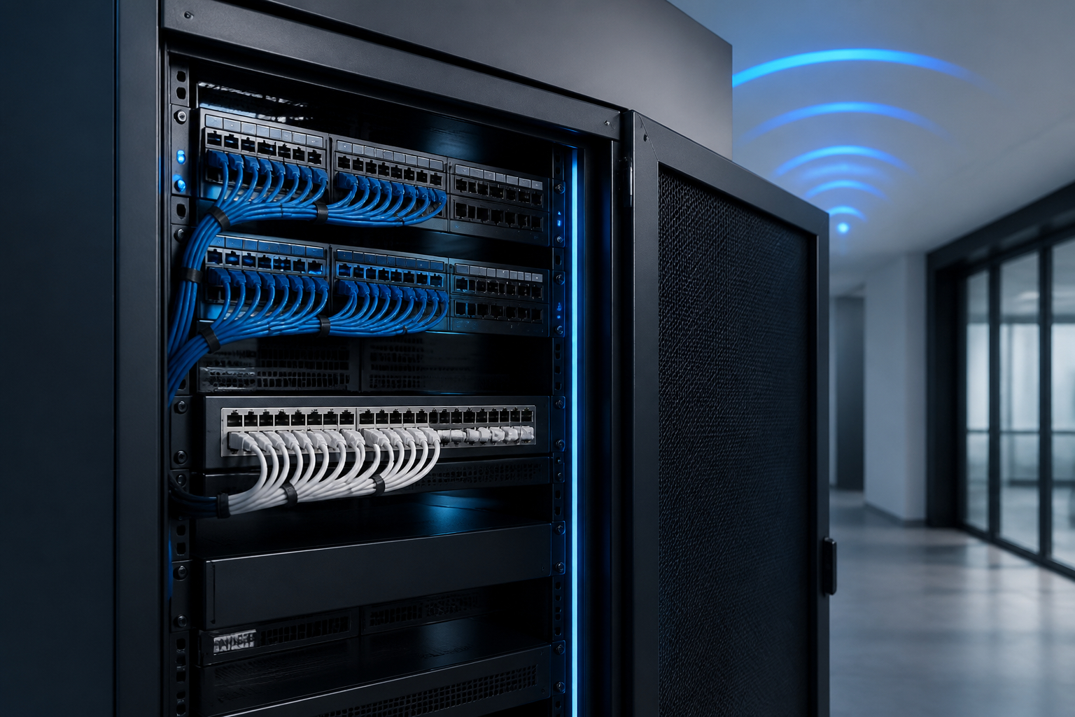 Organised structured cabling and network equipment